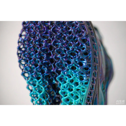 HALO ONE close-up detail of the printed gyroid lattice midsole