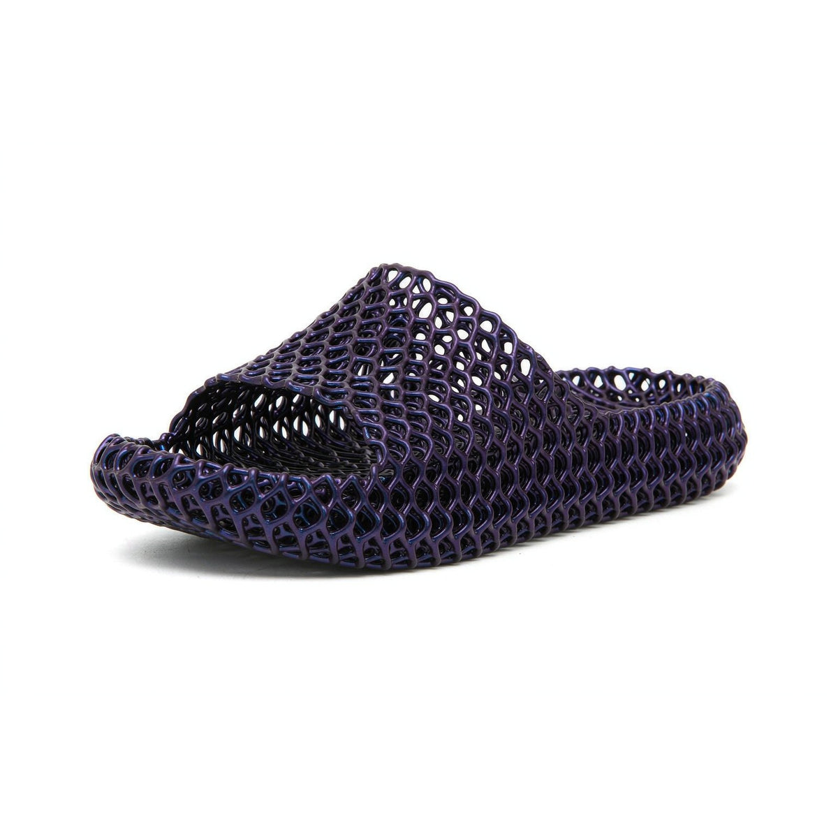 NOVA STRAP 3D printed slide in deep violet with electric blue lattice edges